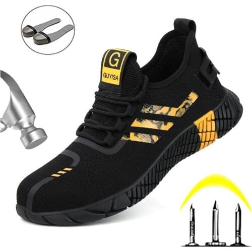 Breathable Light Safety Shoes Men Puncture-Proof Work Sneakers Male Indestructible Footwear Work Boots Steel Toe Shoes 2021