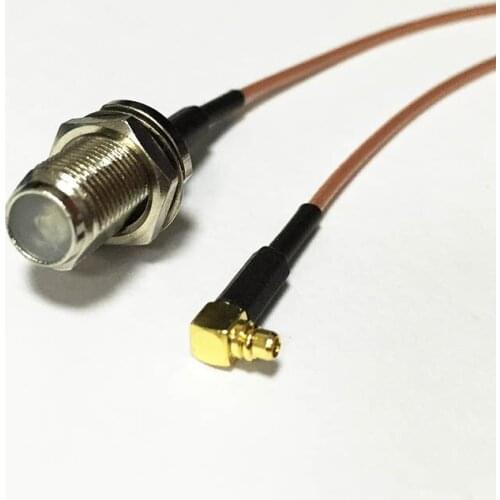 New F Female Jack Switch MMCX Male Plug Right Angle pigtail cable RG178 Wholesale 15CM 6" for WIFI antenna