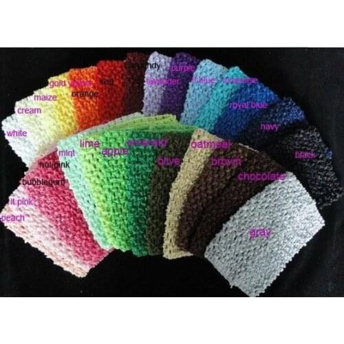 Solid color baby 6" crochet waflle string headbands hairbands kids elastic knit tutu tube halter tops hair accessories 20pcs/lot