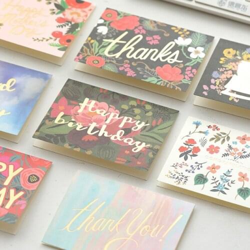 1pc Creative Birthday Greeting Cards Blank New Year Postcard Creative Mini Cards Christmas Valentines Day Card