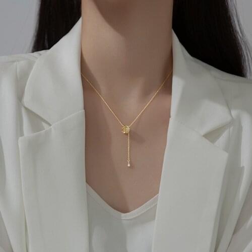 Real 925 Sterling Silver Crown Choker Necklaces Dainty Y Necklace Hypoallergenic Jewelry for Women