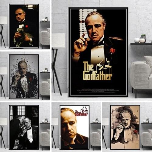The Godfather Hot Movie Posters and Prints Classic Gangster Actor Canvas Painting Wall Art Picture for Living Room Decor Cuadros
