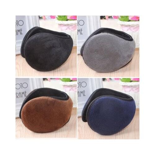 Unisex Plush Earmuffs Women Man Winter Warm Earmuff Black 10cm Ear Wrap Accessories