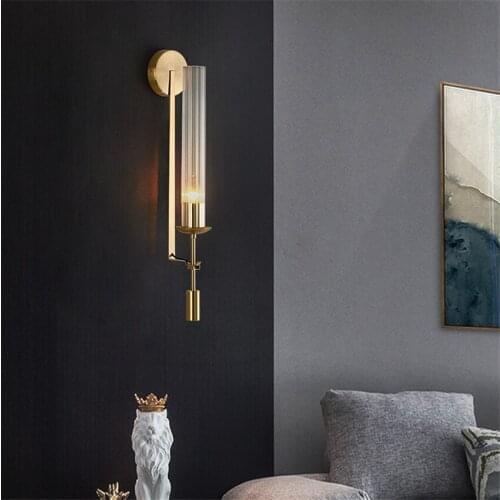Postmodern Luxury Glass Wall Lamps Nordic Minimalist Style Living Room Study Lamps Bedroom Hotel Restaurant Bathroom Wall Lights