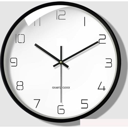 American Silent Bedroom Wall Clock Modern Design Creative White Kitchen Wall Clock Brief Living Room Digital Wall Watch C6T043