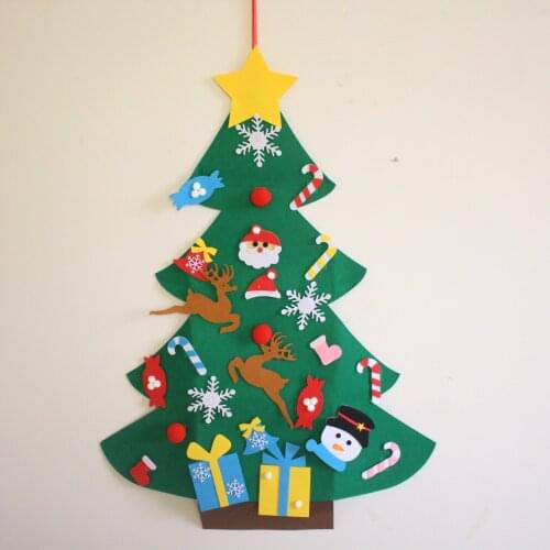 DIY Felt Christmas Tree New Year Gifts Kids Toys Artificial Tree Wall Hanging Ornaments Christmas Decoration for Home