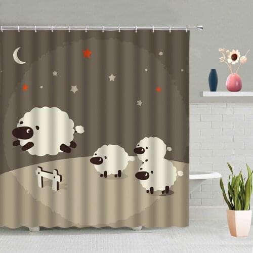 Cartoon Little Yellow Duck Animal Shower Curtain Children Bedroom Bathroom Bathing Curtains Hanging With Hooks Set Home Decor