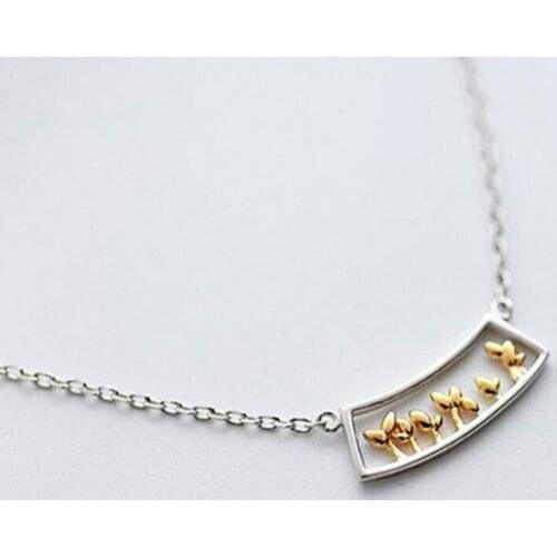 Cute Grass Pendant Necklace Elegant Charming Female Clavicle Chain Fashion Women Party Jewelry Girl Gifts