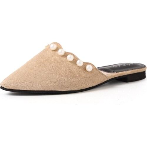 Shoes Women Slippers 2019 Summer New Flock Woman Slipper Outdoor String Bead Ladies Flip Flops Size 36-40