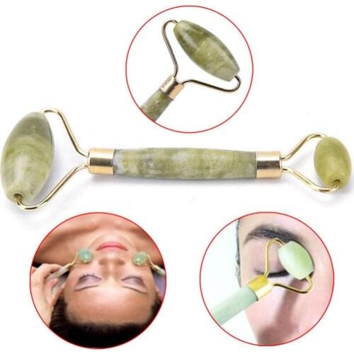1Pc 3 Styles Facial Massage Roller Double/Single Heads Jade Stone Massager Eye Face Neck Thin Lift Relax Slimming Tools