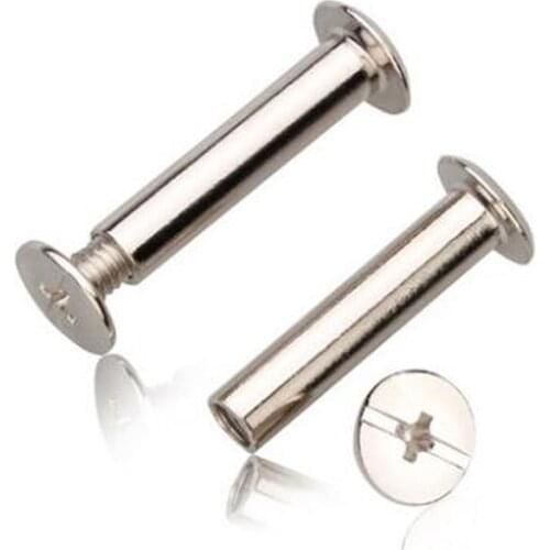 100Pcs Account Books Screws,Books Butt Screw, Photo album screw,book binding screw,Nickel Plated M5*L, 6~100mm