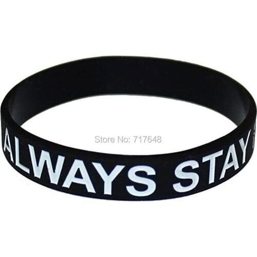 100pcs ALWAYS STAY HUMBLE AND KIND wristband silicone bracelets free shipping by epacket A