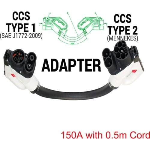 200A EV Charging Cable DC Quick Charger Combo 2 to CCS Combo 1 Plug Adapter With 0.5m Cord