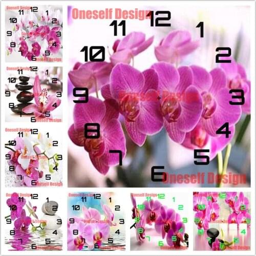 2020diy diamond mosaic sale clock flower 5d diamond painting full square clock diamond embroidery sale clock home Christmas gift