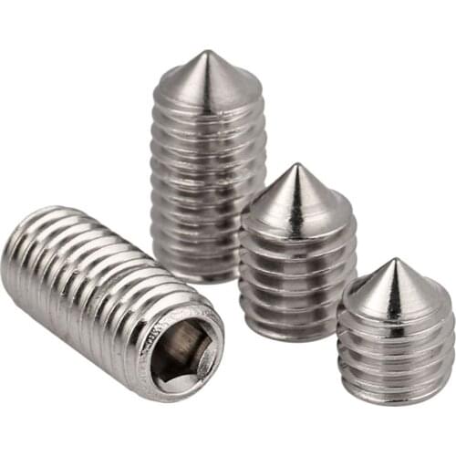 5-50Pcs M3 M4 M5 M6 M8 M10 316 Stainless Steel Inner Hexagon Socket Allen Head Grub Cone Point Set Screw