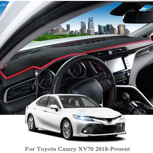 Car Styling Dashboard Avoid Light Pad Instrument Platform Cover Mats Rose For Toyota Camry XV70 2018-Present LHD&RHD Anti-dust