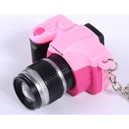 New Cute Fashion Camera Led Keychains With Sound LED Flashlight Charm Key Holder Keychain Fancy toy Key Ring Gift Keyring BL7001
