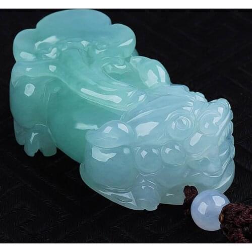 Breloque bean Green Pixiu pendant mens berloque Factory Direct Sales Natural Burmese Jade A Cargo Ice Waxy шарм perle