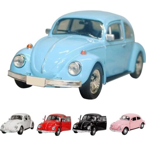 Home Decoration Accessories Vintage Beetle Diecast Pull Back Car Model Toy for Children Gift Decor Cute Figurines