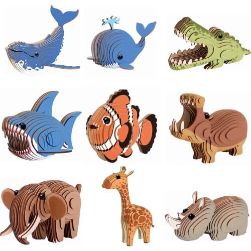 New Montessori Wooden Dinosaur Animal Jigsaw Puzzle Toys Hand Grab Boards Early Educational Learning Toy For Children Gifts