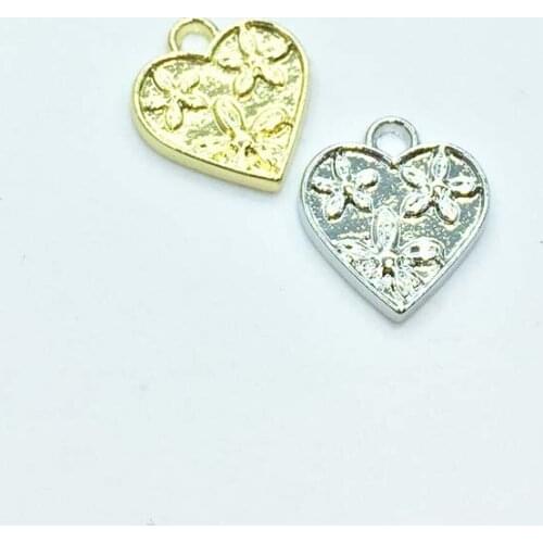 Eruifa 20pcs 12mm Heart Gold/Silver Plated Bee Zinc Alloy Charms Pendant Jewelry DIY Necklace Bracelet Earrings 2 Colors