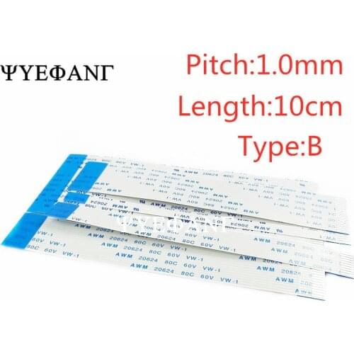 5PCS FPC/FFC Ribbon Flexible Flat Cable B-Type Pitch 1.0MM Wire Length 10CM-1.0MM 4/6/8/10/12/14/16/18/20/24/26/30 Pin