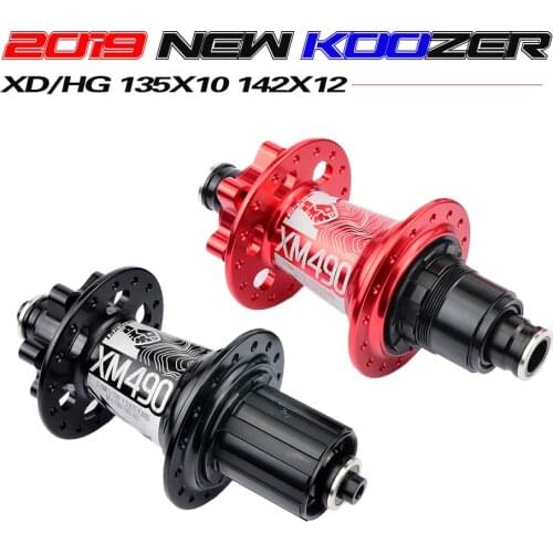 MTB mountain bike hub QR 100*15 12*142mm thru 32 holes disc brake bike hub 28 32 36 holes Koozer XM490 hubs 4 bearings