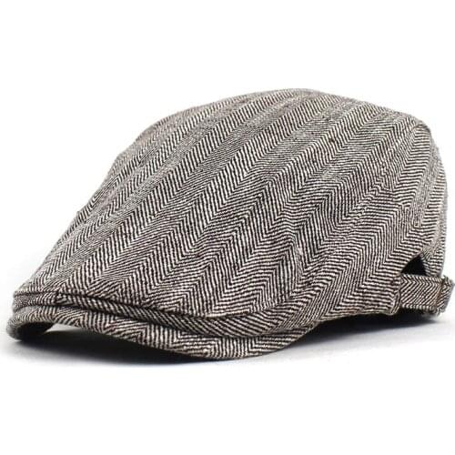 2020 Plaid Print Newsboy Caps Cotton Flat Peaked Cap Men and Women Painter Beret Hats 11