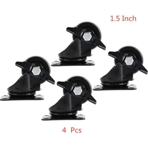 4 Pcs/Lot 1.5 Inch Brake Wheel Low Center Of Gravity Caster Silent Wear Resistant Industrial Machine Wheel