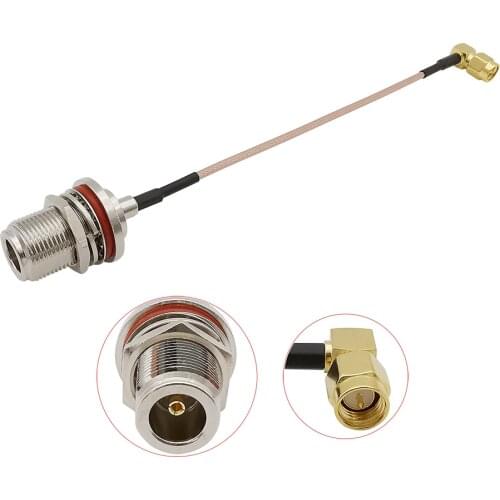1Pcs N Type Female Jack to SMA Male Plug Right Angle Bulkhead Pigtail Cable RG316 Wire 10CM 15CM 20CM 30CM 50CM
