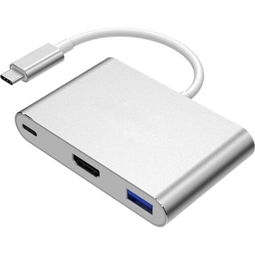 Metal Shell USB-C USB 3.1 Type C to HDMI-compatible Digital AV & USB OTG & Charger Adapter