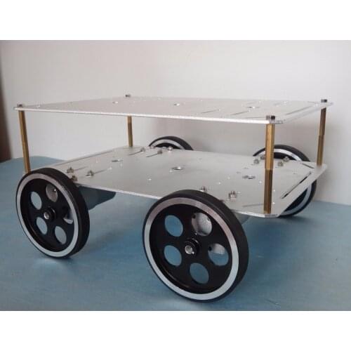 Metal Plate 4WD Car With 4 High Torque Gear Motor For Robot Car Chassis DIY Robotic Mobile Model Platform Teaching Project RC