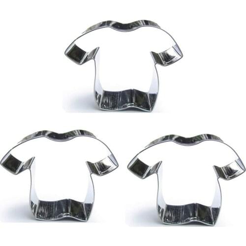 Short sleeved clothes shape 3 piece Cookie cutting molds, baking tools, cake decorating soft candy tools