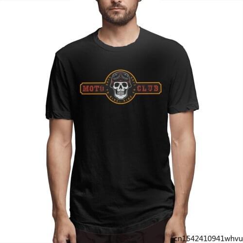Motor Club Skull Helmet Fashion New 3D Printing Lycra Tee Tops Summer Hot Sale Short-sleeved Round Neck Men T-shirt