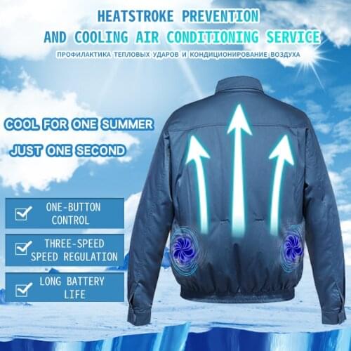 Men Women Fan Cooling Jacket Air-conditioned Clothes Summer Outdoor Anti-UV Waterproof Coat