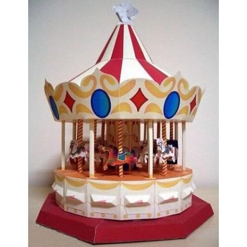 P02-X004 Educational toy Children DIY TOY 3D Paper Puzzle model Carousel best baby gift