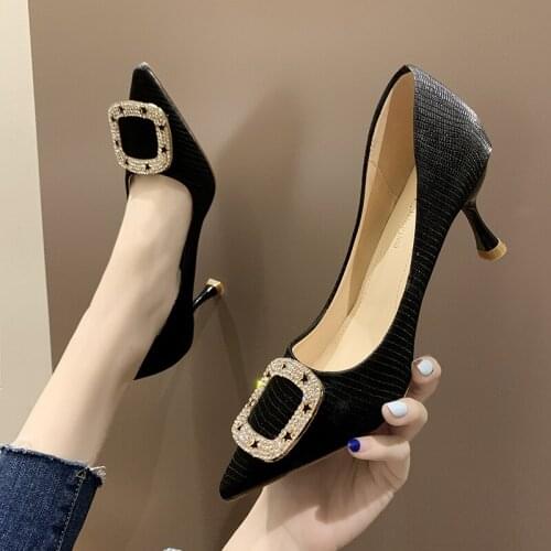 Europe and the United States sexy womens shoes pointed shallow mouth high heels 2020 new professional female single shoes U28-33