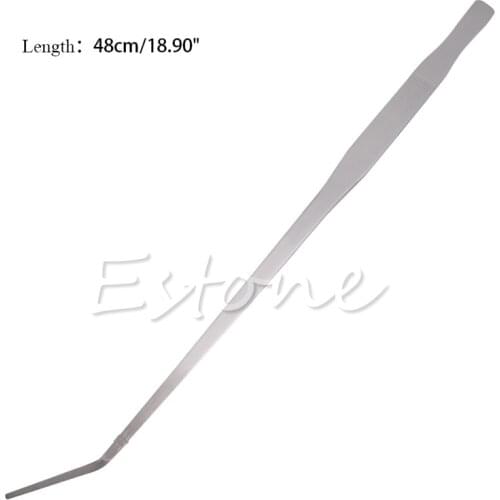 Aquarium Live Tank Curve Plant Long Tongs Stainless Steel Tweezers 27/38/48cm P31D