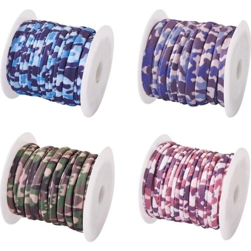 5mm Flat Polyester Elastic Cord Mixed Color Stringing Material Supplies for DIY Webbing Garment Sewing Bracelet Accessories