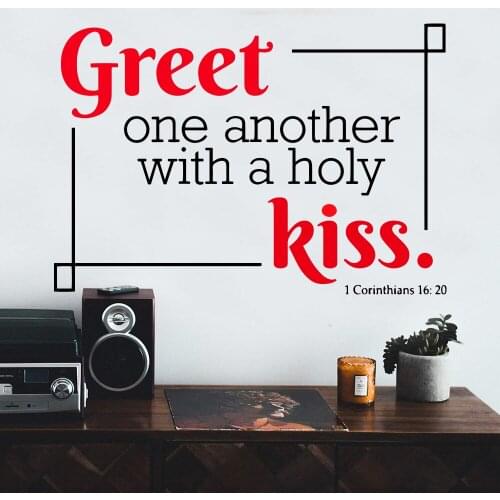 Drop Shipping Great one another with a holy kiss Wall Stickers Modern Fashion Wall Sticker For Baby Kids Rooms
