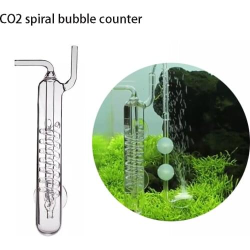 Aquarium Tank ,CO2 Diffuser Bubble Counter Spiral Glass Atomizer Regulator for Planted Tank with Suction Cup CO2 Equipments