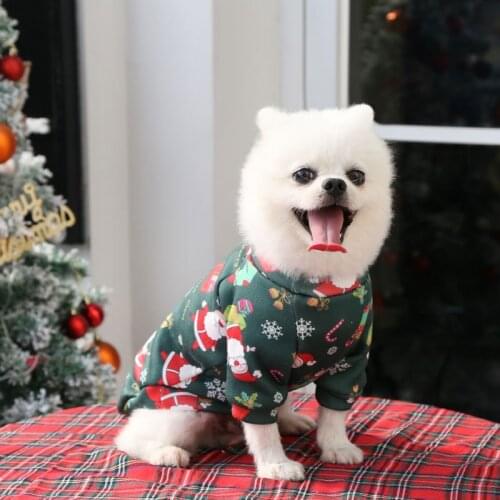 Christmas Dog Clothes Hoodies Winter Pet Coat Outfit Garment Cat Puppy Yorkshire Pomeranian Poodle Schnauzer Corgi Clothing