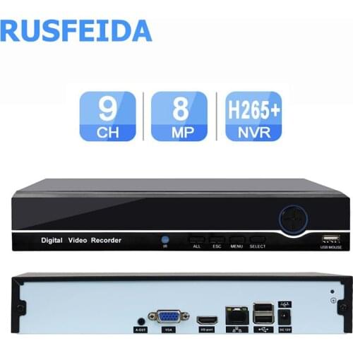 RUSFEIDA Face Detection 4K 8MP 9CH NVR Video Recorder H.265 Home Surveillance Security System CCTV HD 8MP for Analog IP Camera