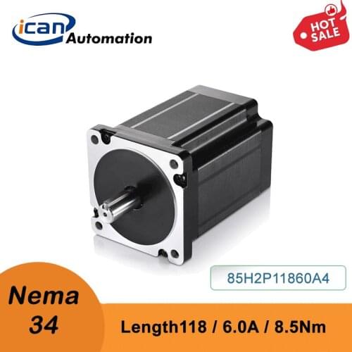 ICAN Hibrid Nema 34 6.0A 8.5Nm 118mm length Nema34 Stepper Motor