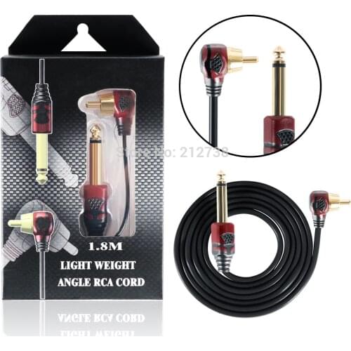 Tattoo Cords 1.8M 6Ft Premium Soft Silicone Copper Wire Tattoo RCA Cord for Tattoo Machine Power Supply Line Accessory-B7
