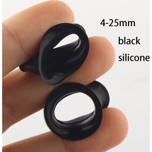 4-25mm Silicone Comfortable Thin Double Flared Ear Plugs Flesh Tunnel Ear Gauge Expander Stretcher Earlets Earrings Ear Piercing