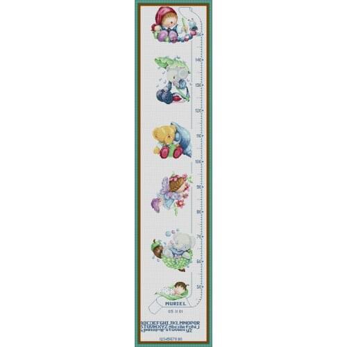 SG019 Height Chart Table With Length Scale Baby Counted Cross Stitch Kit Cross-stitching Package Cross Stich Gift to Your Baby