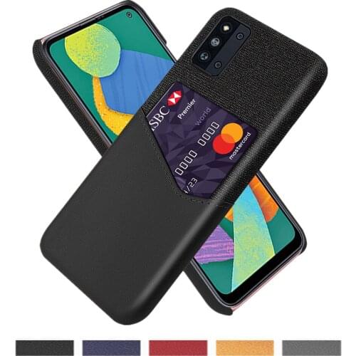 Febric Card Holder Cover For Samsung F52 5G A Quantum 2 M62 M21s Cloth Texture Antiskid Case For Galaxy A8s A6s A9 A8 Star Funda