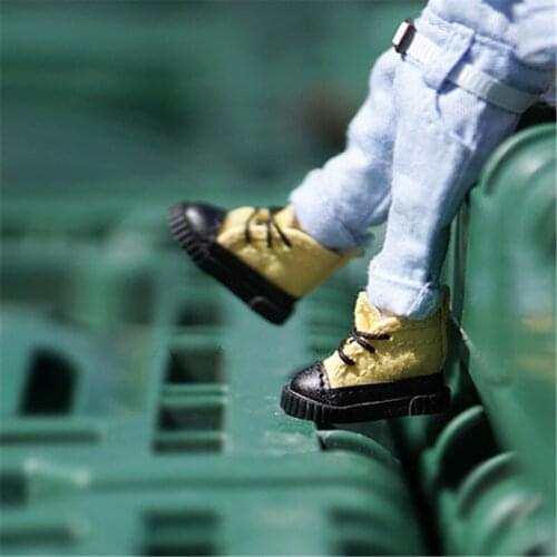 OB11 doll shoes are suitable for the 1/12 size fashion and versatile new lace-up shoes vinyl canvas shoes yellow white mint