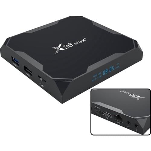 X96 MAX+ Set-Top Box Amlogic S905X3 Quad Core 4G+64G 1000M Android 9.0 4K HD WiFi Home Media Network Player